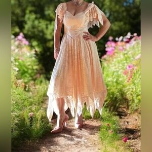 VTG 90s Pink Abstract  Vintage 80s Wedding Dress Lace Coquette
Prom‎ Gown Gothic